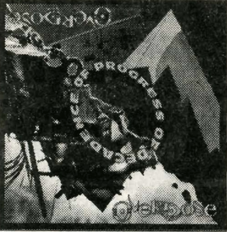 Record cover of a circle saying "Progress of decadence".